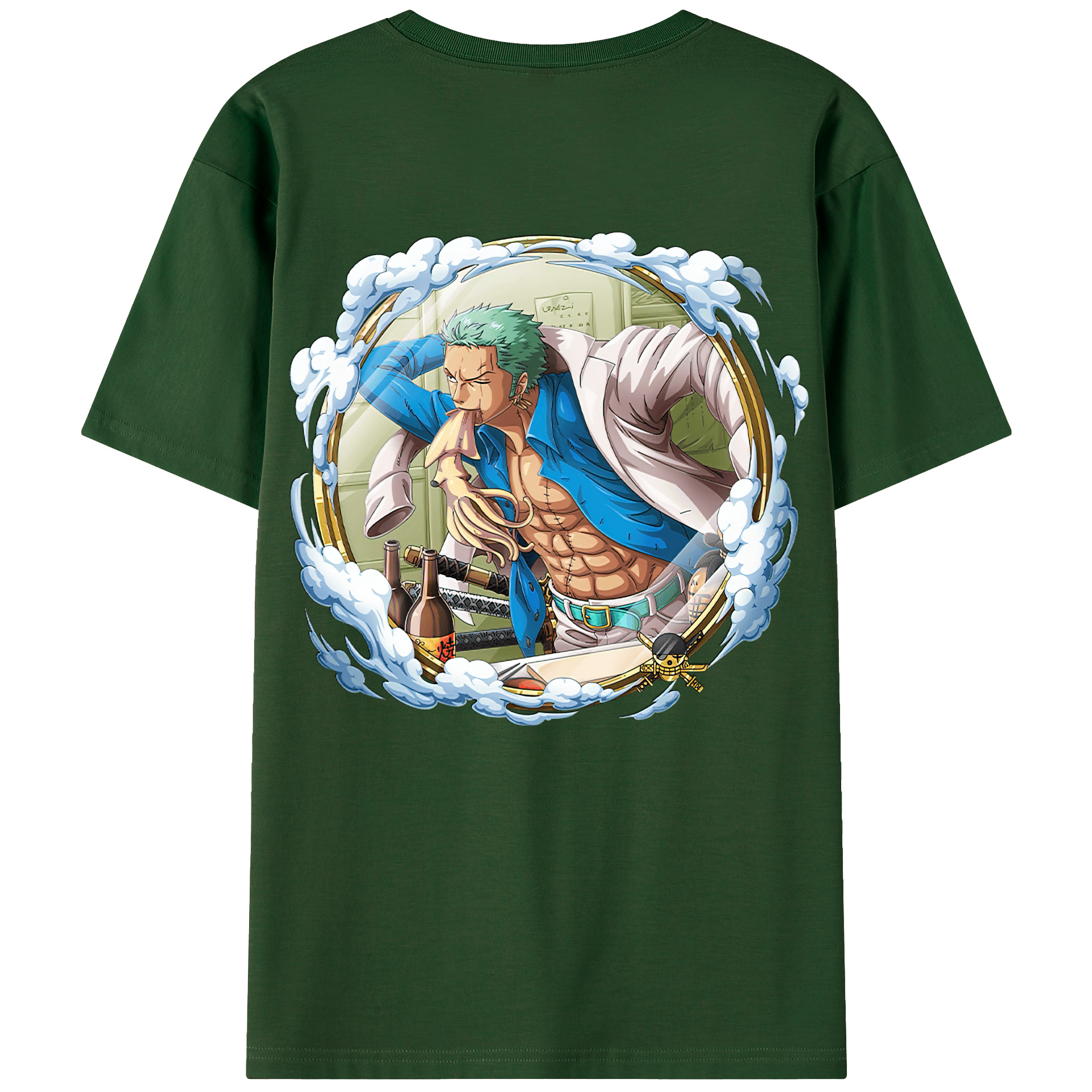 ワンピース ロロノア・ゾロ ONE PIECE Roronoa Zoro 綿100％半袖Tシャツ（背面プリント）